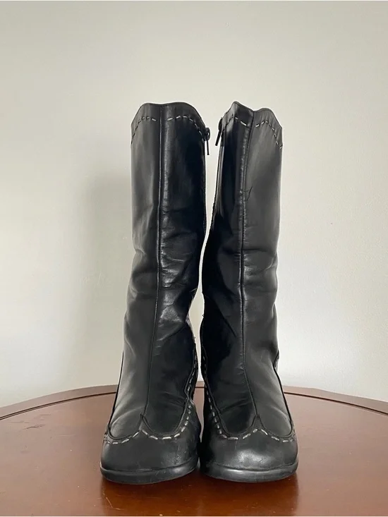 Vintage John Fluevog Hi Choice Vanny Black Leather Heeled Boots - Picture 2 of 10